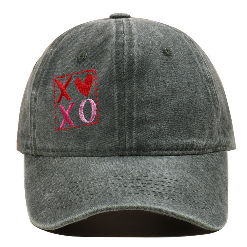 Wholesale Letter XOXO Embroidery Outdoor Washed  Personalized  Baseball Cap